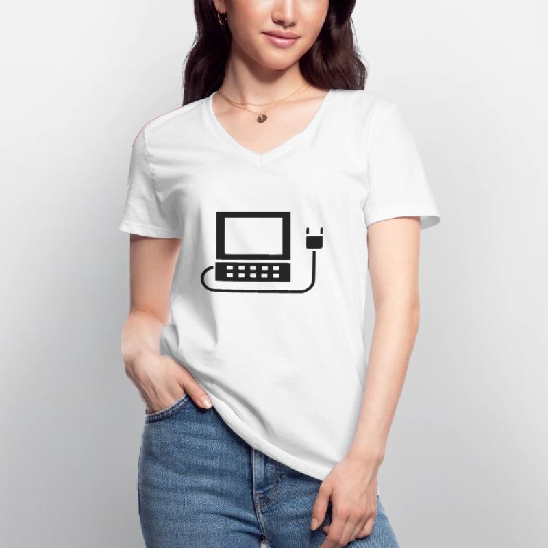 Computer, Laptop, PC Frauen-T-Shirt mit V-Ausschnitt