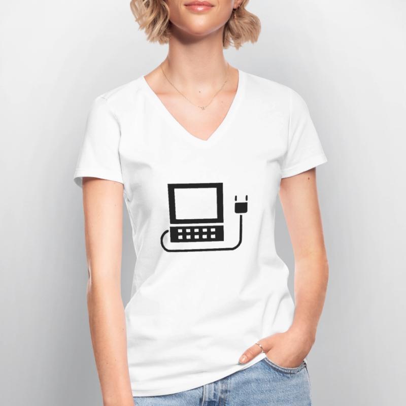 Computer, Laptop, PC Frauen-T-Shirt mit V-Ausschnitt