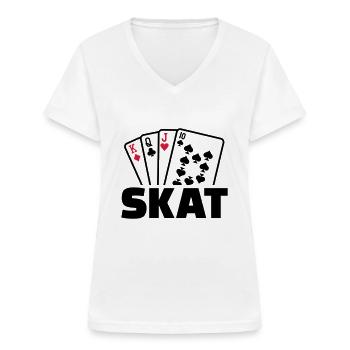 Skat - T-shirt col V Femme - blanc - Devant - Lela (165cm)