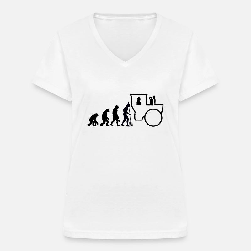 MB Trac Evolution - Offroad - Farben editierbar - Frauen-T-Shirt mit V-Ausschnitt - Weiß