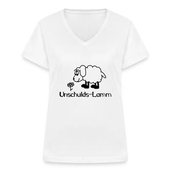 Innocence Lamb - Women's V-neck T-shirt - white - Front - Lela (165cm)