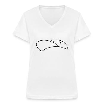 cool cap hoed cap capy hoofddeksels ontwerp cl - Vrouwen T-shirt met V-hals - wit - Voor - Lela (165cm)