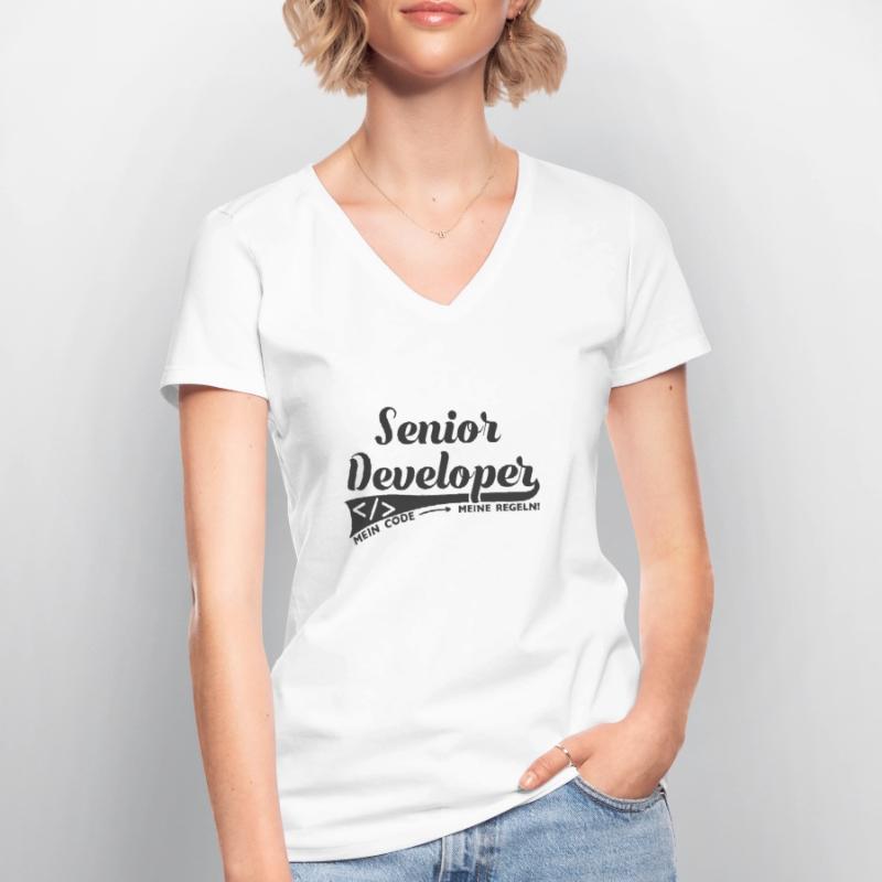 Senior Developer Software Developer Gift Nerd Women's V-neck T-shirt