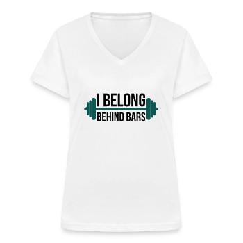 Fitness - T-shirt col V Femme - blanc - Devant - Lela (165cm)