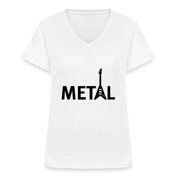 metallic - Frauen-T-Shirt mit V-Ausschnitt - Weiß - Vorne - Lela (165cm)