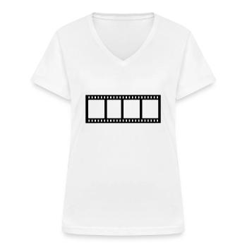 Movie - Women's V-neck T-shirt - white - Front - Lela (165cm)