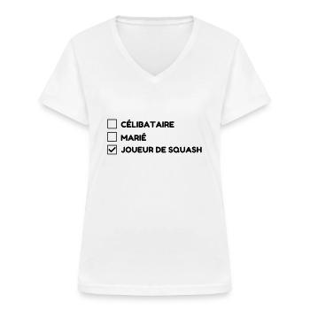 Squash Sport Game Match Champion Victory - Frauen-T-Shirt mit V-Ausschnitt - Weiß - Vorne - Lela (165cm)