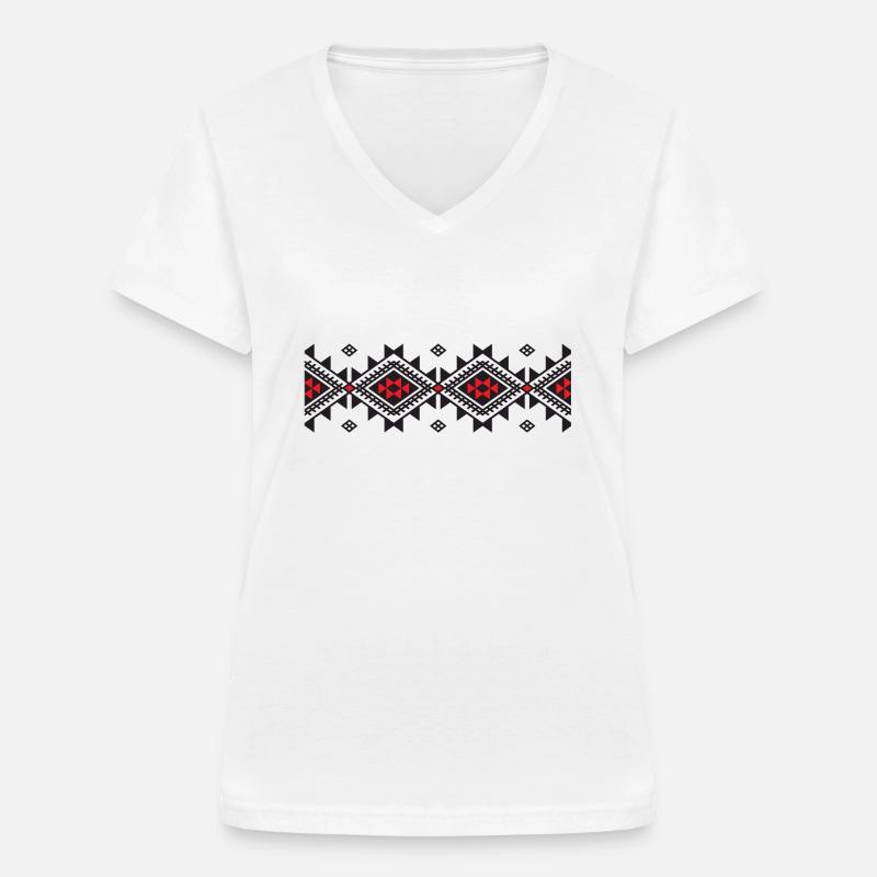 Kabyle rug pattern - Women's V-neck T-shirt - white