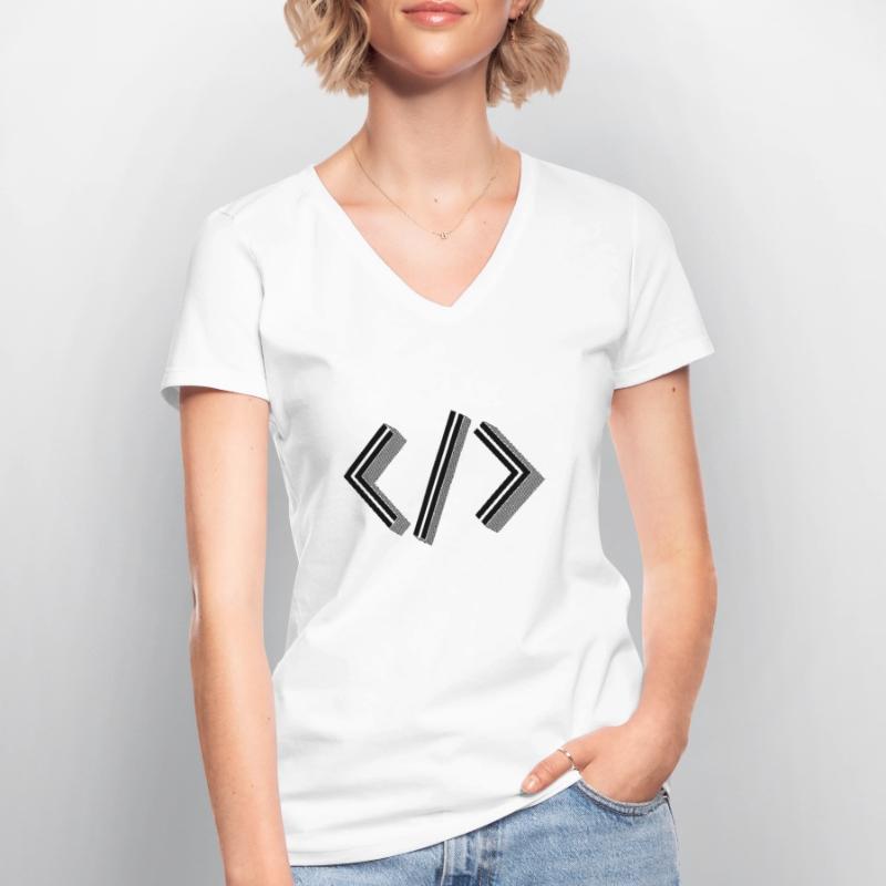 Retro Bracket’s - Full Stack Developer HTML XML T-shirt col V Femme
