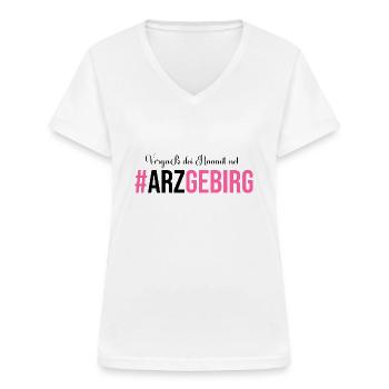 Erzgebirge Vergiss deine Heimat nicht - Frauen-T-Shirt mit V-Ausschnitt - Weiß - Vorne - Lela (165cm)