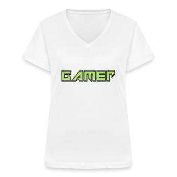 Gamer - Frauen-T-Shirt mit V-Ausschnitt - Weiß - Vorne - Lela (165cm)