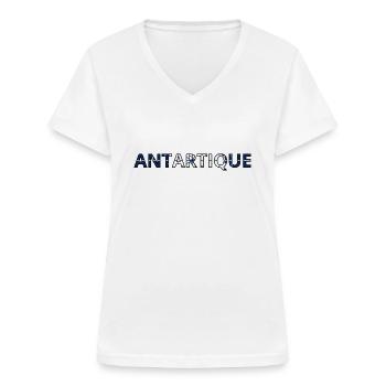 Antarctic Flag - Women's V-neck T-shirt - white - Front - Lela (165cm)