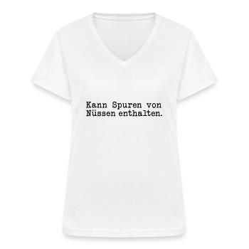 Nüsse - Farbwechsel - Frauen-T-Shirt mit V-Ausschnitt - Weiß - Vorne - Lela (165cm)