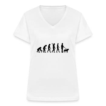 Evolution Dog - Women's V-neck T-shirt - white - Front - Lela (165cm)