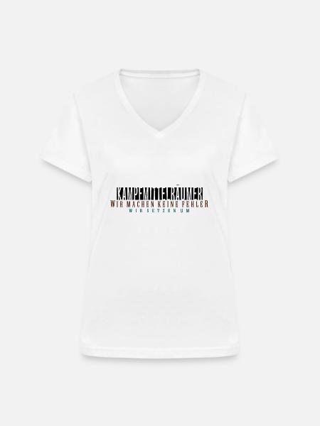 kampfmittelräumer_vec_3 de - Frauen-T-Shirt mit V-Ausschnitt - Weiß