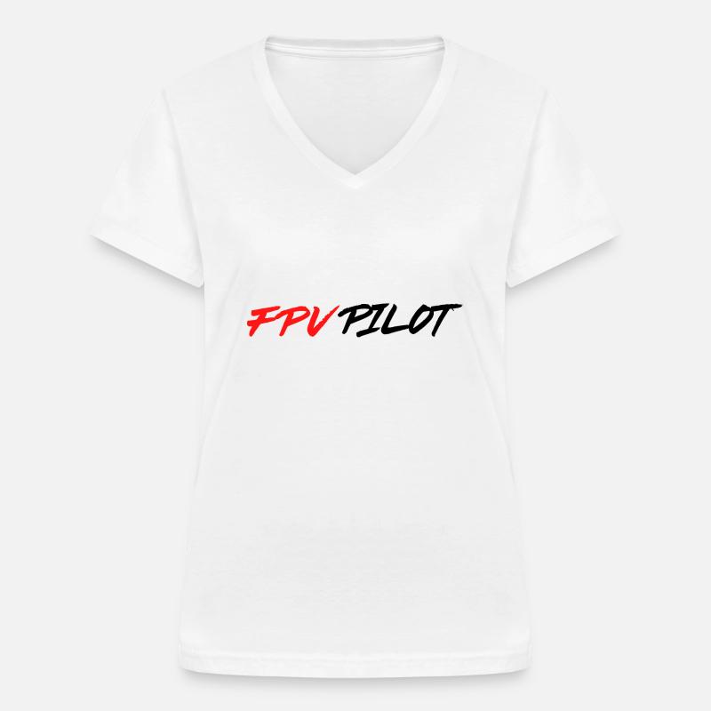 FPV Pilot - Frauen-T-Shirt mit V-Ausschnitt - Weiß