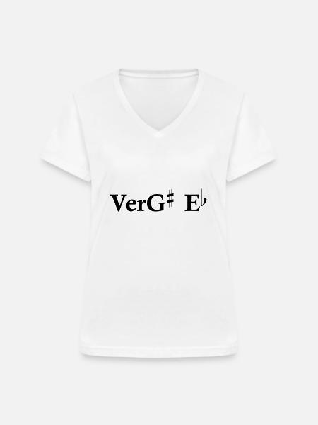 VerGis(s) Es - Frauen-T-Shirt mit V-Ausschnitt - Weiß