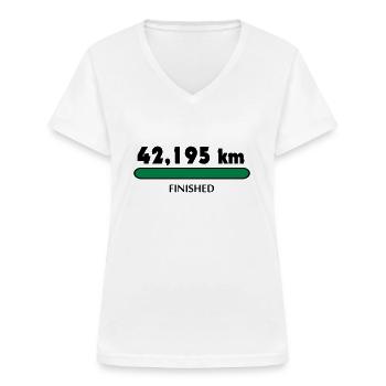 Marathon Finisher - T-shirt col V Femme - blanc - Devant - Lela (165cm)