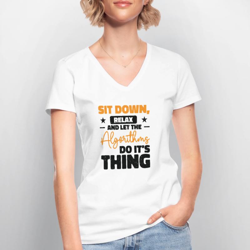 Computer Algorithmus Programmierer Künstliche Frauen-T-Shirt mit V-Ausschnitt