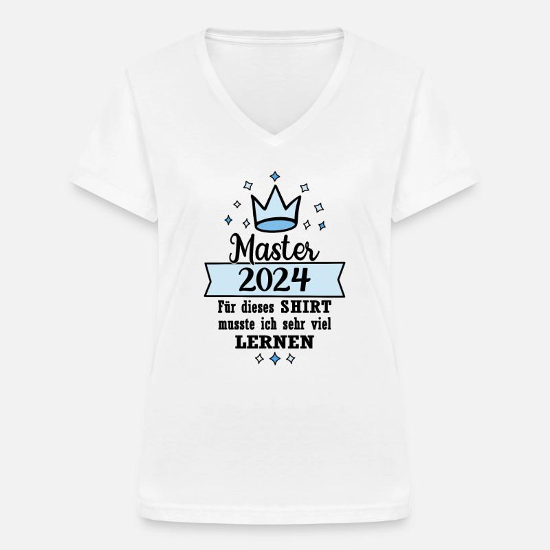 Master Masterabsolvent Masterabschluss Geschenk - Frauen-T-Shirt mit V-Ausschnitt - Weiß