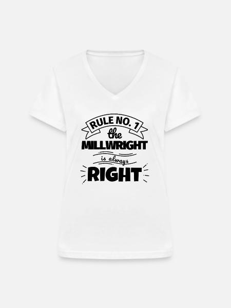 MILLWRIGHT lustiges Geschenk - Frauen-T-Shirt mit V-Ausschnitt - Weiß