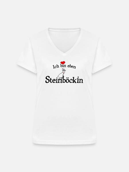 Sternzeichen Steinbock Frau - Frauen-T-Shirt mit V-Ausschnitt - Weiß