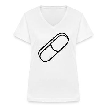Radierer Gummi Radiergummi - Frauen-T-Shirt mit V-Ausschnitt - Weiß - Vorne - Lela (165cm)