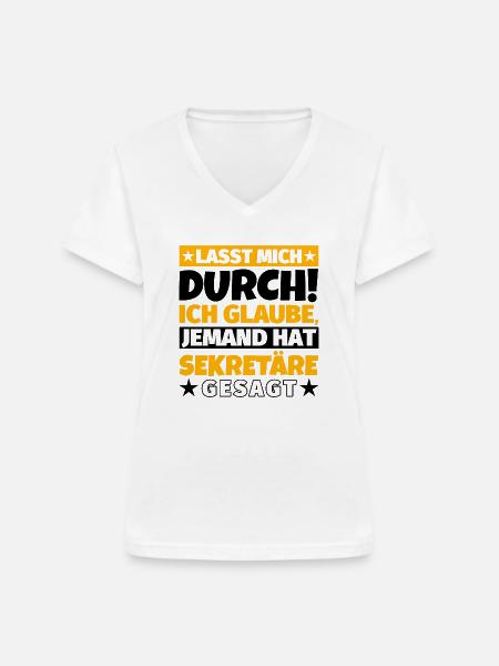 Sekretäre - Frauen-T-Shirt mit V-Ausschnitt - Weiß