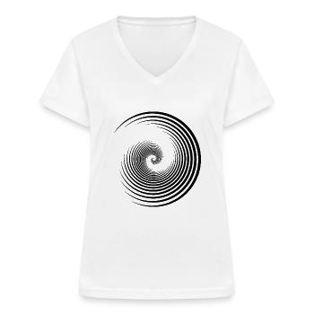 Optische Täuschung Kreis - Frauen-T-Shirt mit V-Ausschnitt - Weiß - Vorne - Lela (165cm)