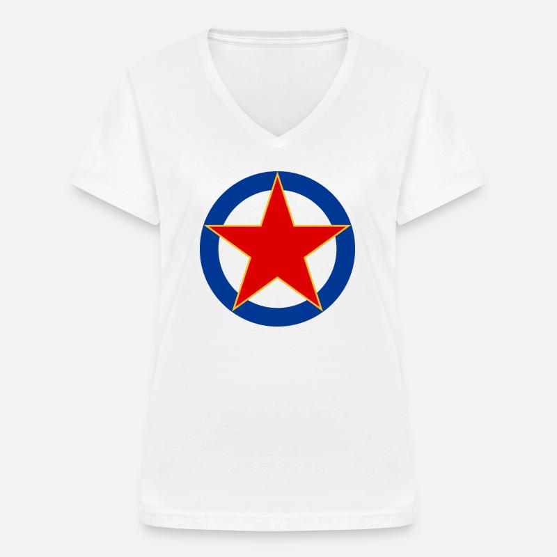 SFRJ - Women's V-neck T-shirt - white