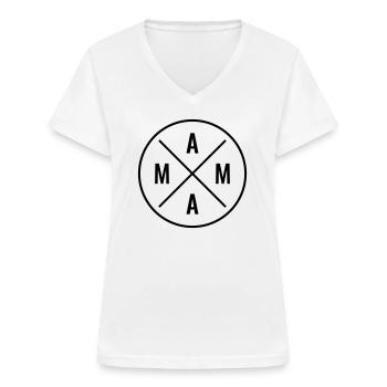 MAMA Mutter Muttertag Weihnachten Geburtstag Mama - Frauen-T-Shirt mit V-Ausschnitt - Weiß - Vorne - Lela (165cm)