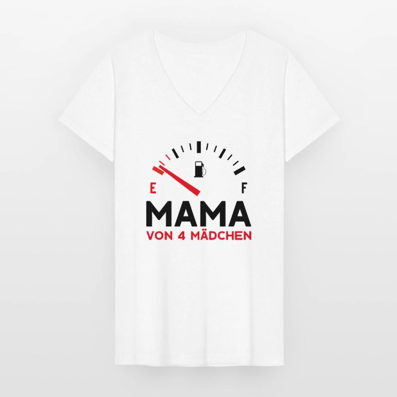 MAMA 4 TÖCHTER MUTTERTAG MUTTER VIER MÄDCHEN Frauen-T-Shirt mit V-Ausschnitt