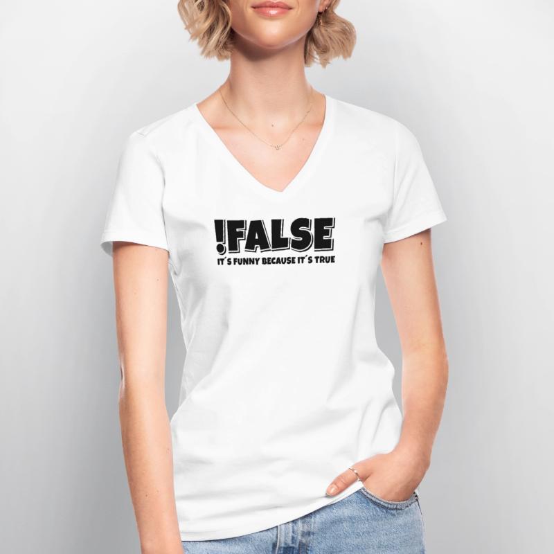 False True Programmierer Spruch Frauen-T-Shirt mit V-Ausschnitt