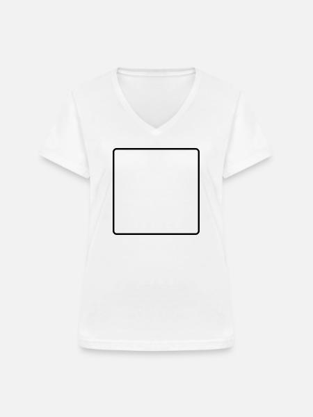 abgerundetes Rechteck - Frauen-T-Shirt mit V-Ausschnitt - Weiß