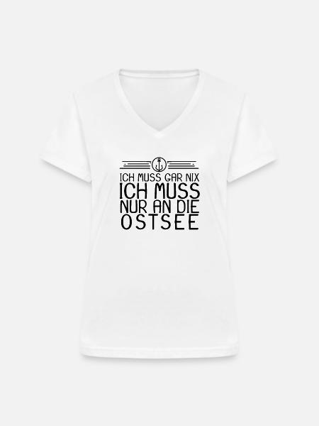 Ostsee Geschenk - Frauen-T-Shirt mit V-Ausschnitt - Weiß