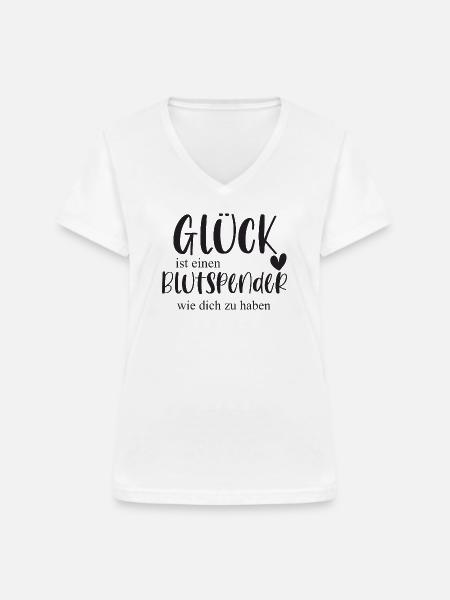 Blutspender Blutspende Ehrenamt Held Geschenk - Frauen-T-Shirt mit V-Ausschnitt - Weiß