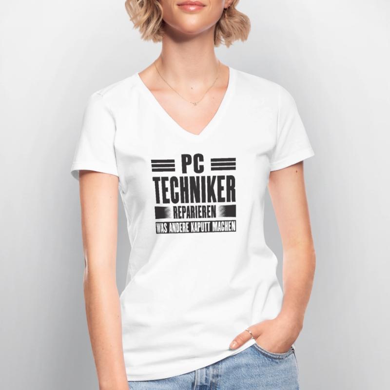 Service Technician Support Solution Quote Service PC Women's V-neck T-shirt