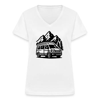 Vanlife - Women's V-neck T-shirt - white - Front - Lela (165cm)