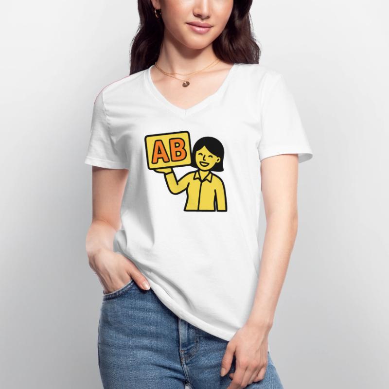 Teacher Elementary School ABC Vector Women's V-neck T-shirt