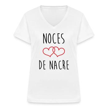 Muttermutt-Hochzeit 42 Jahre Ehe - Frauen-T-Shirt mit V-Ausschnitt - Weiß - Vorne - Lela (165cm)