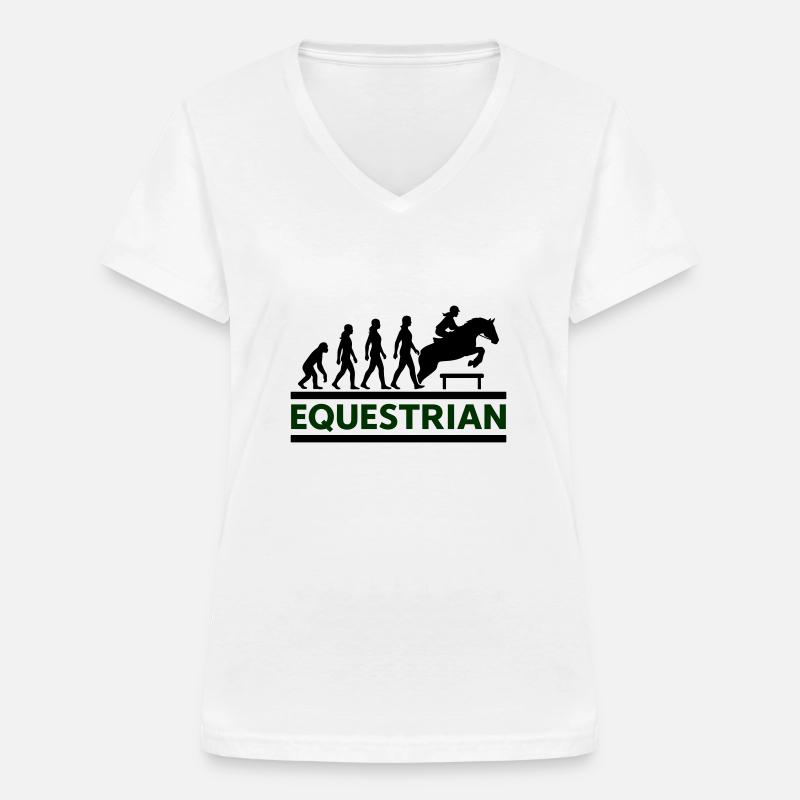 Equestrian Evolution Reiterin Geschenk Cool - Frauen-T-Shirt mit V-Ausschnitt - Weiß