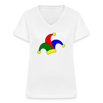 Fool's Cap - Women's V-neck T-shirt - white - Front - Lela (165cm)