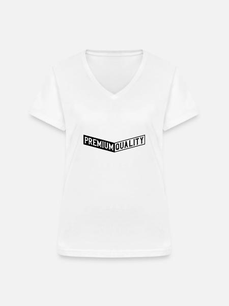 Premium Quality - Frauen-T-Shirt mit V-Ausschnitt - Weiß