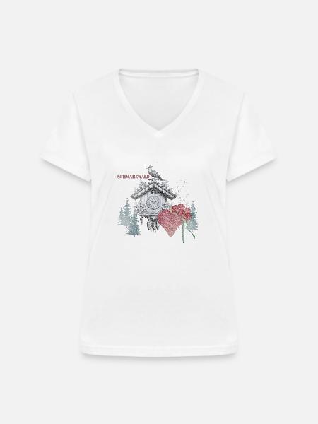 Schwarzwald - Frauen-T-Shirt mit V-Ausschnitt - Weiß