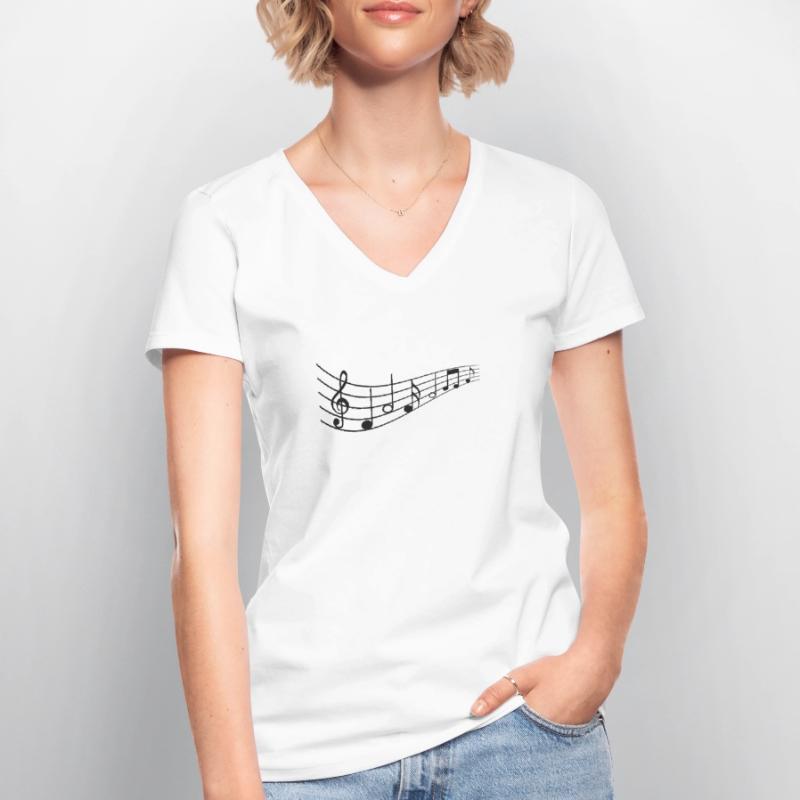 Noder T-shirt med V-hals til damer