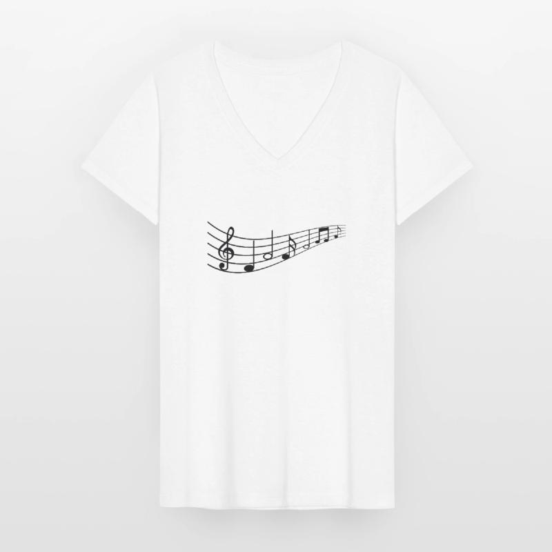 Noder T-shirt med V-hals til damer