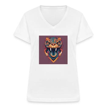 Panther - Women's V-neck T-shirt - white - Front - Lela (165cm)