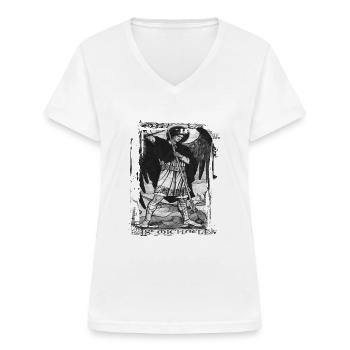 Erzengel Heiliger Religion Gott Engel Glaube Michael - Frauen-T-Shirt mit V-Ausschnitt - Weiß - Vorne - Lela (165cm)