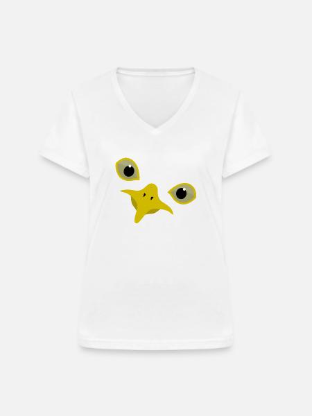 Möwe - Frauen-T-Shirt mit V-Ausschnitt - Weiß