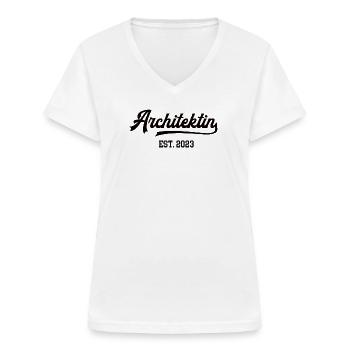 Architektin Architektur Studentin Abschluss 2023 - Frauen-T-Shirt mit V-Ausschnitt - Weiß - Vorne - Lela (165cm)